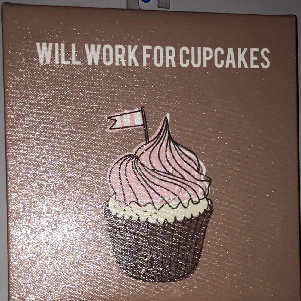 “Will work for cupcakes” picture.